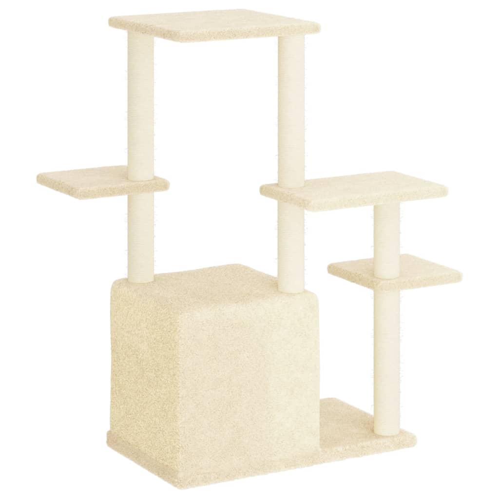 Arbre à chat avec griffoirs en sisal crème 97,5 cm