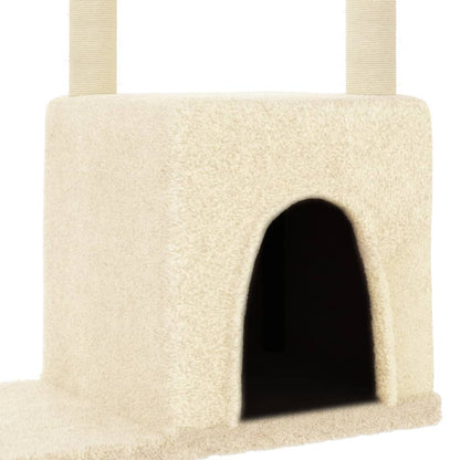 Arbre à chat avec griffoirs en sisal crème 97,5 cm