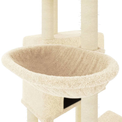 Arbre à chat avec griffoirs en sisal crème 122 cm