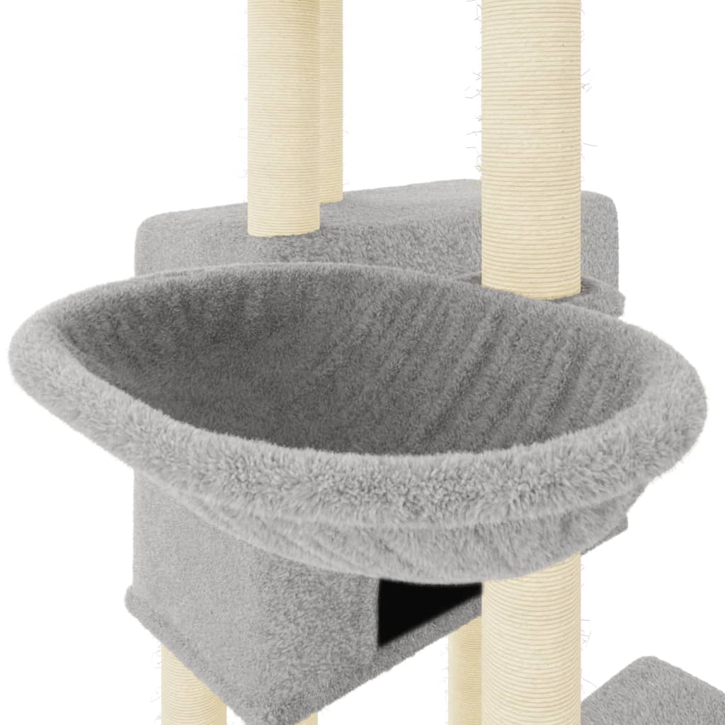 Arbre à chat avec griffoirs en sisal gris clair 122 cm