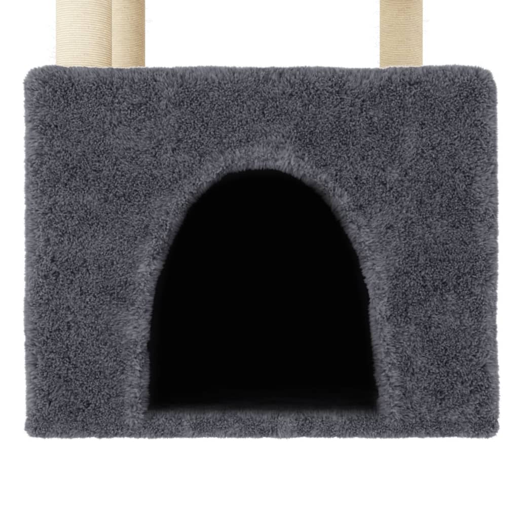 Arbre à chat avec griffoirs en sisal gris foncé 109,5 cm