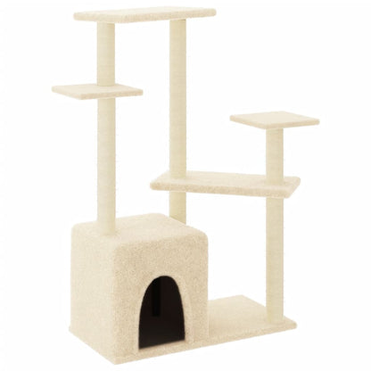 Arbre à chat avec griffoirs en sisal crème 107,5 cm