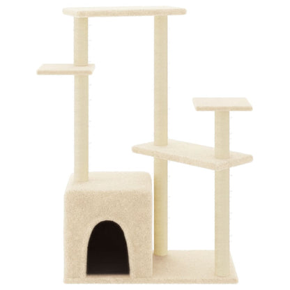 Arbre à chat avec griffoirs en sisal crème 107,5 cm