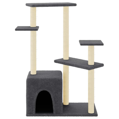 Arbre à chat avec griffoirs en sisal gris foncé 107,5 cm