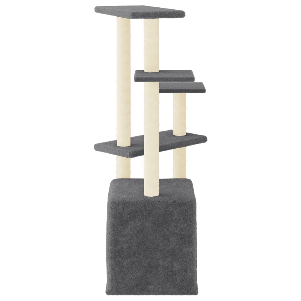 Arbre à chat avec griffoirs en sisal gris foncé 107,5 cm