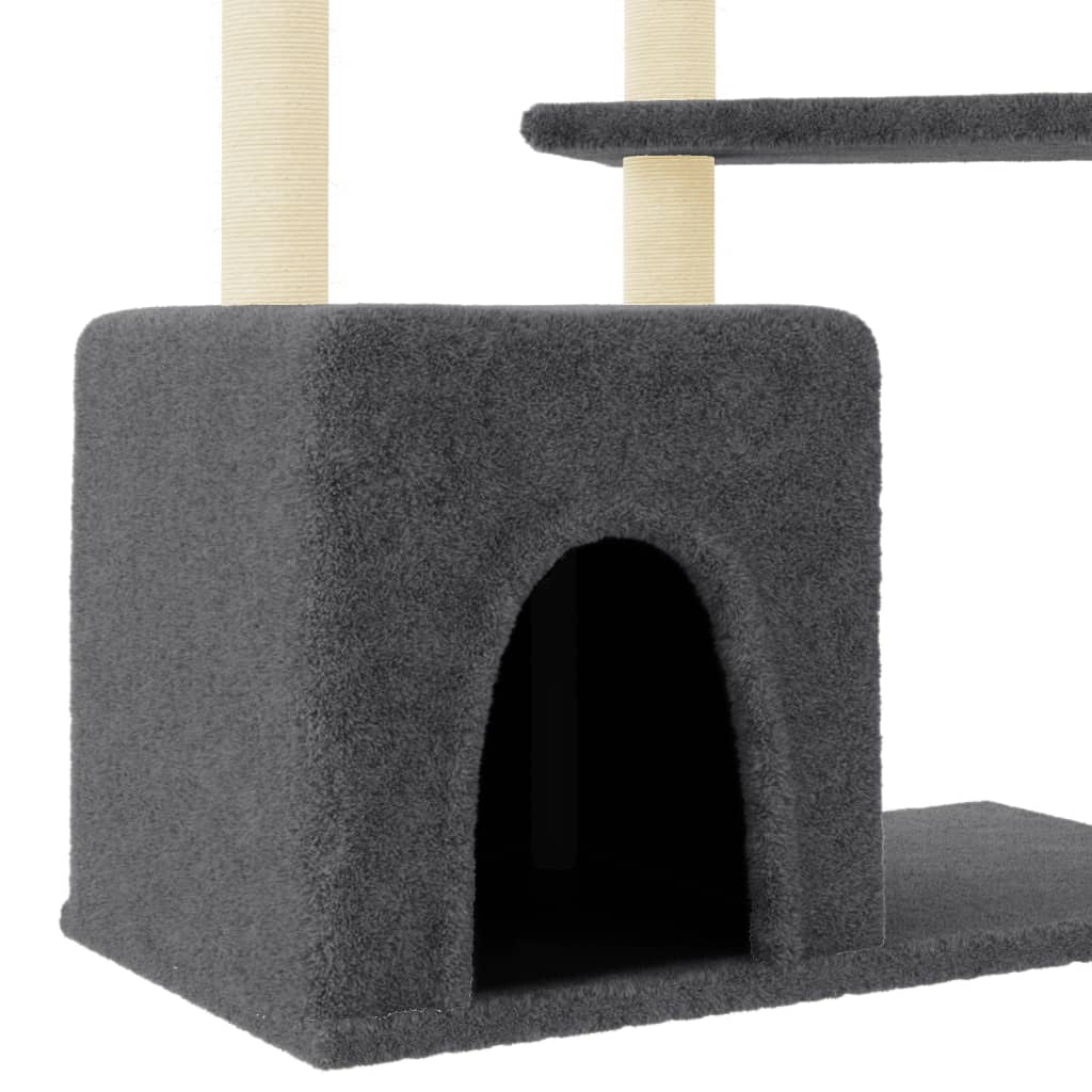 Arbre à chat avec griffoirs en sisal gris foncé 107,5 cm