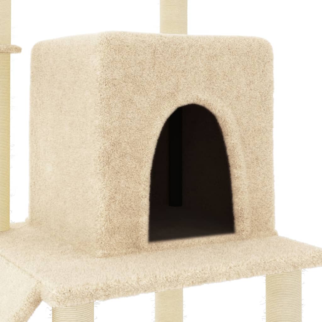 Arbre à chat avec griffoirs en sisal Crème 96,5 cm