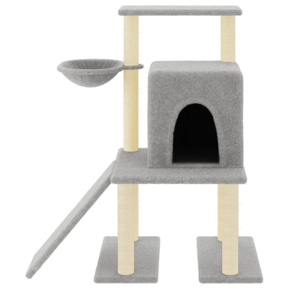 Arbre à chat avec griffoirs en sisal Gris clair 96,5 cm