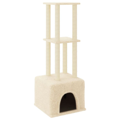 Arbre à chat avec griffoirs en sisal Crème 133,5 cm