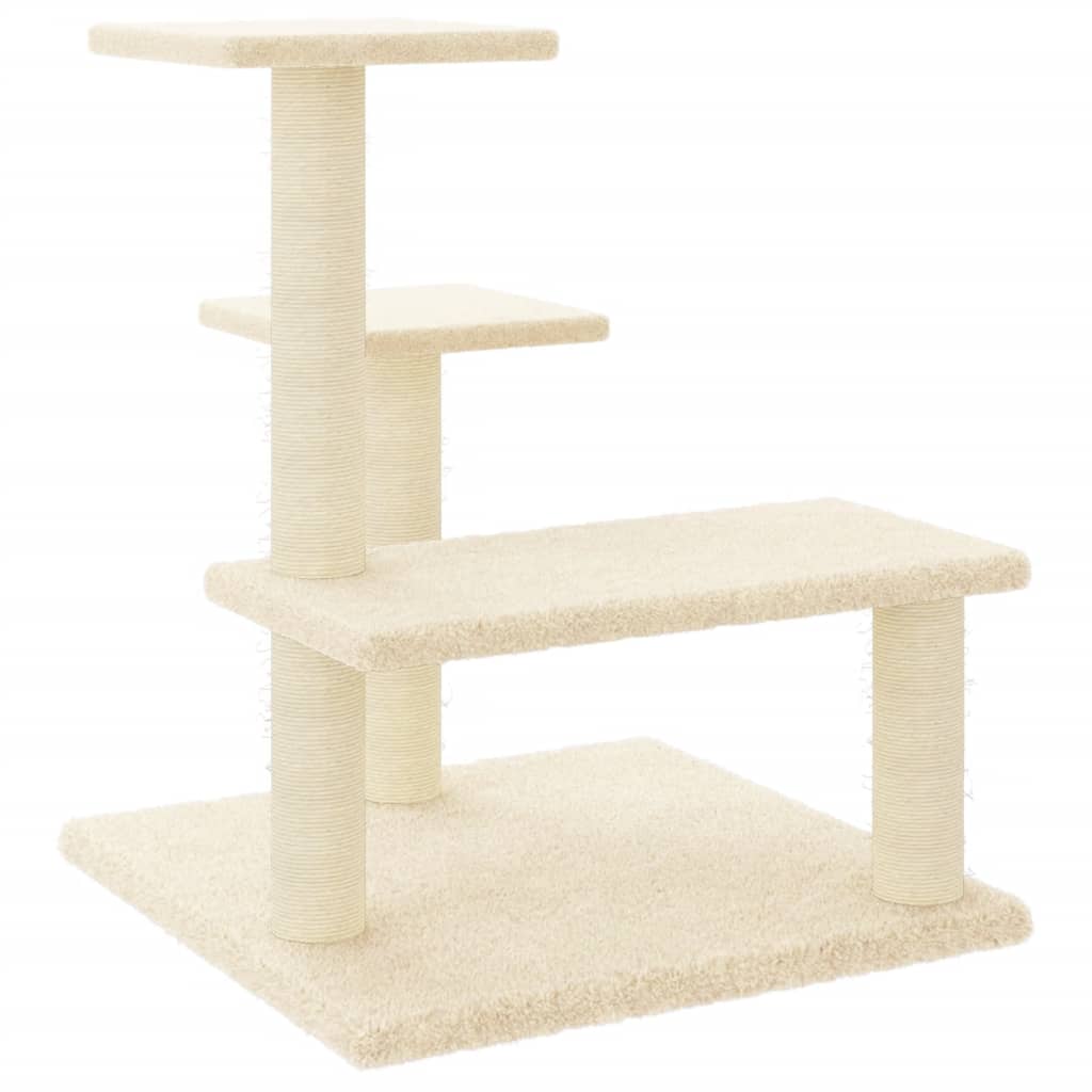 Arbre à chat avec griffoirs en sisal crème 61 cm