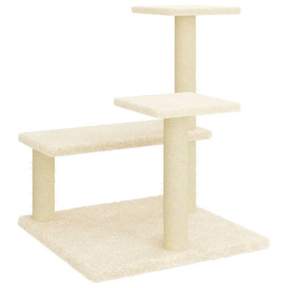 Arbre à chat avec griffoirs en sisal crème 61 cm