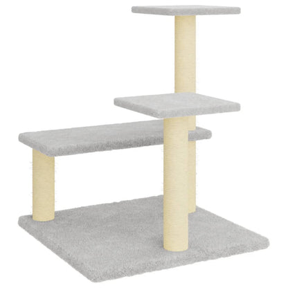 Arbre à chat avec griffoirs en sisal gris clair 61 cm