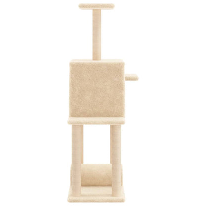 Arbre à chat avec griffoirs en sisal crème 122 cm