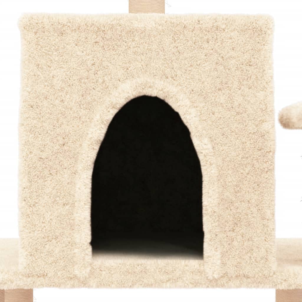 Arbre à chat avec griffoirs en sisal crème 122 cm