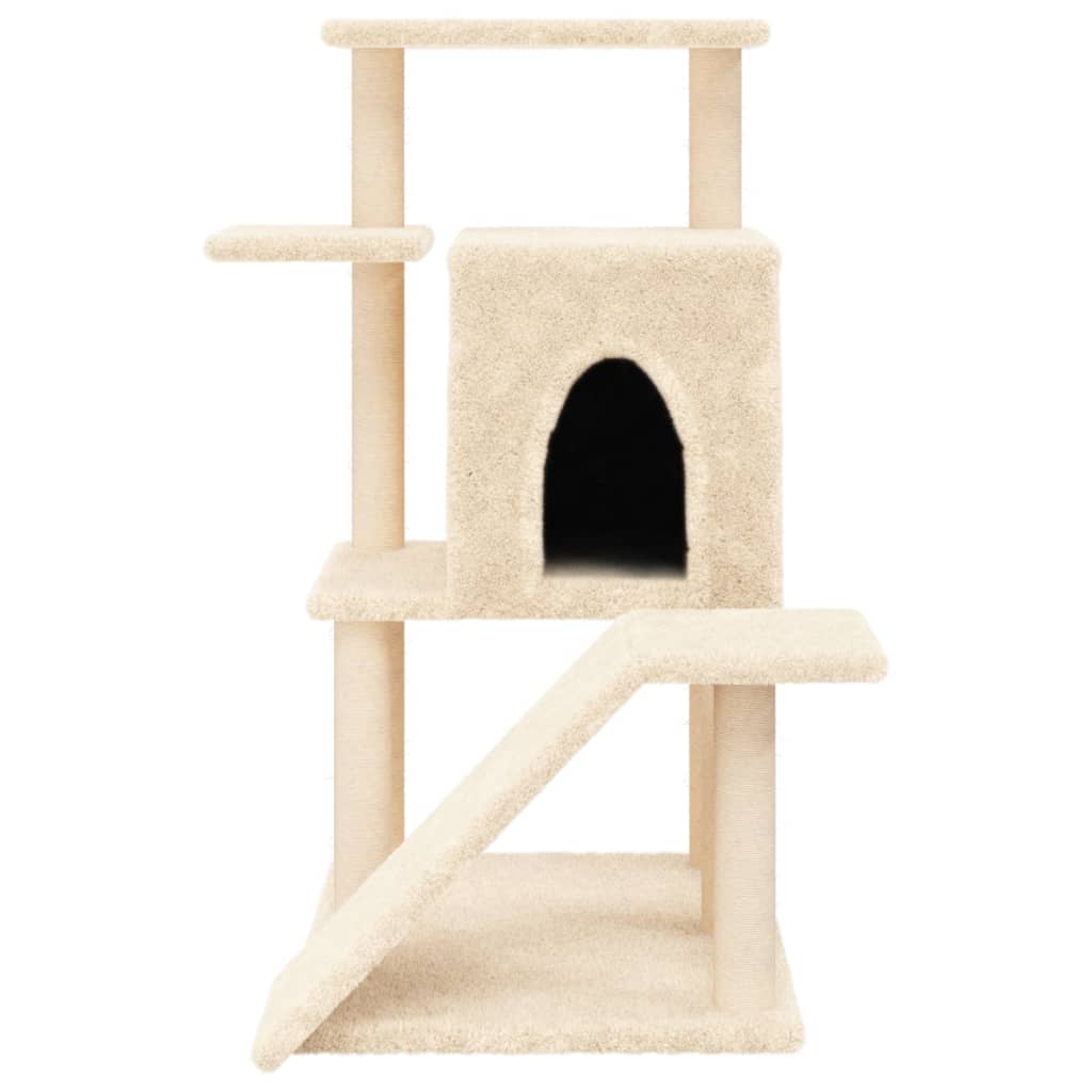 Arbre à chat avec griffoirs en sisal crème 97 cm