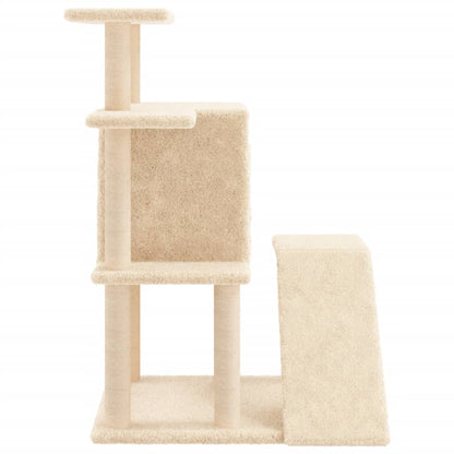 Arbre à chat avec griffoirs en sisal crème 97 cm