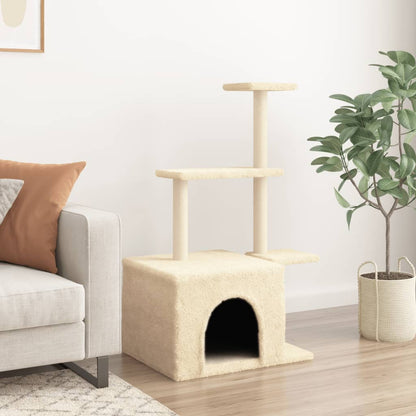 Arbre à chat avec griffoirs en sisal crème 110 cm