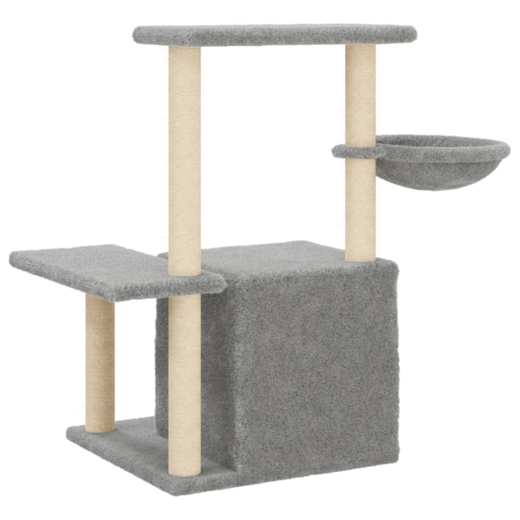 Arbre à chat avec griffoirs en sisal Gris clair 83 cm