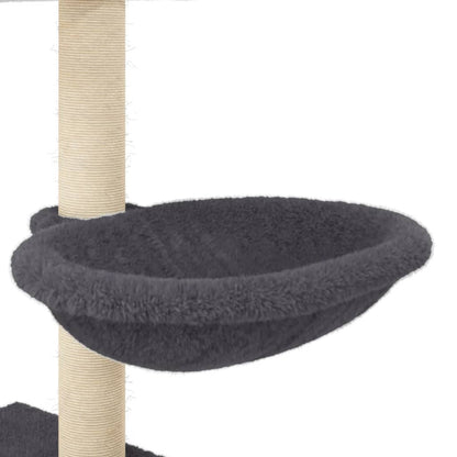 Arbre à chat avec griffoirs en sisal gris foncé 117 cm