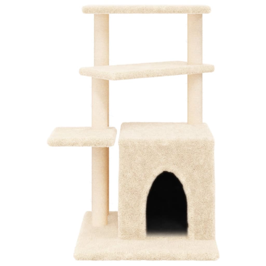 Arbre à chat avec griffoirs en sisal crème 83,5 cm