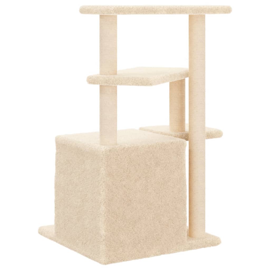 Arbre à chat avec griffoirs en sisal crème 83,5 cm