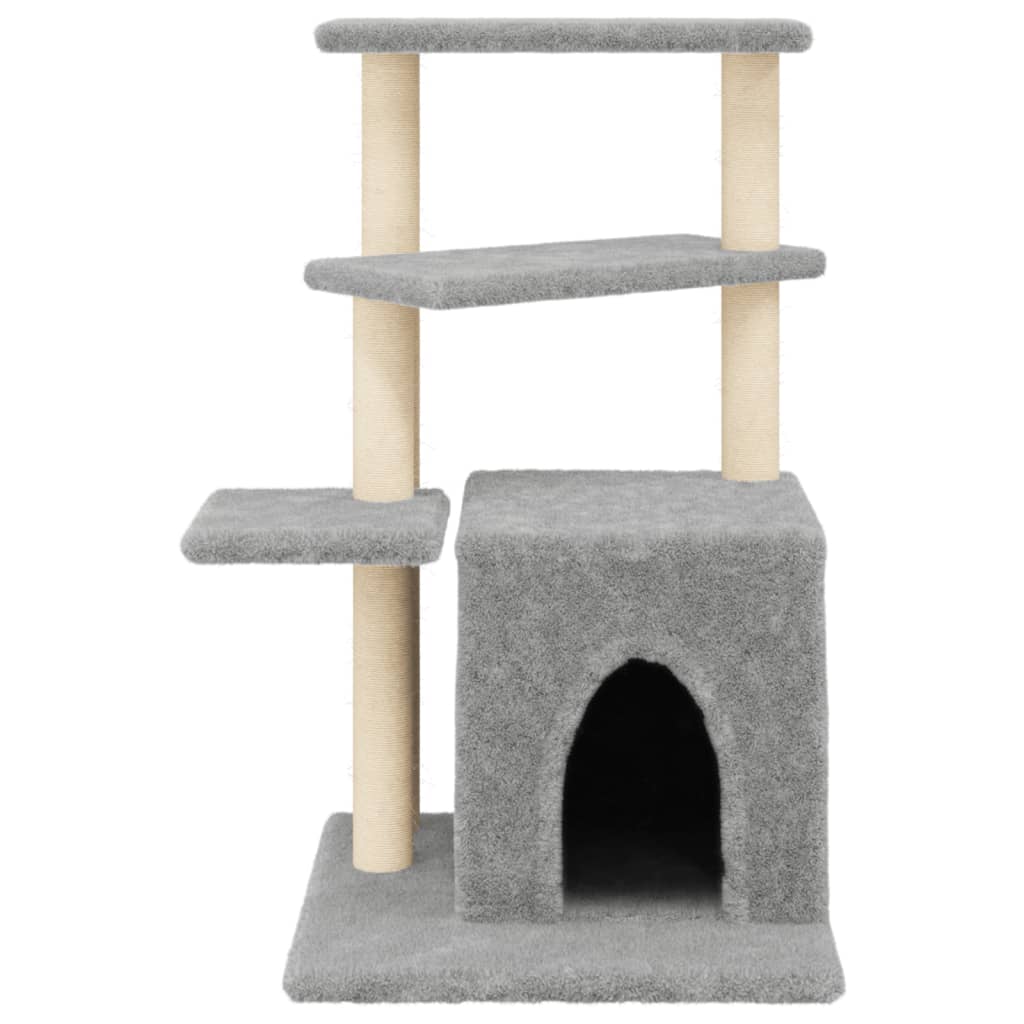 Arbre à chat avec griffoirs en sisal gris clair 83,5 cm