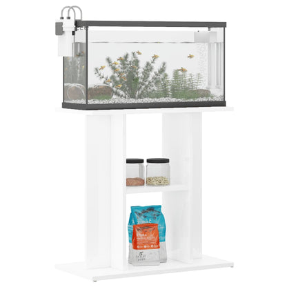 Support d'aquarium blanc brillant 60x30x60 cm bois d'ingénierie