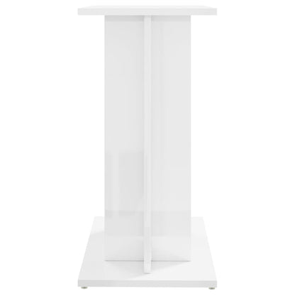 Support d'aquarium blanc brillant 60x30x60 cm bois d'ingénierie