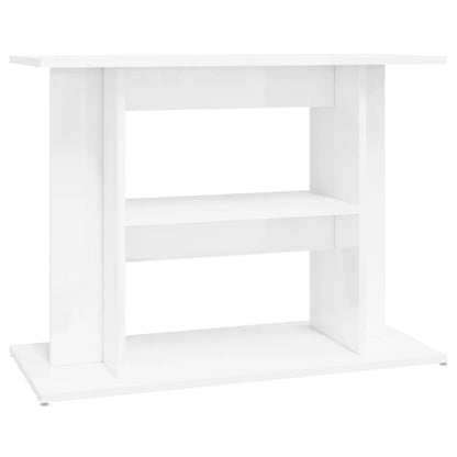 Support d'aquarium blanc brillant 80x35x60 cm bois d'ingénierie