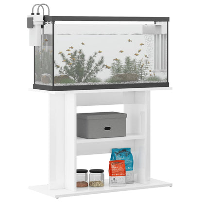 Support d'aquarium blanc brillant 80x35x60 cm bois d'ingénierie