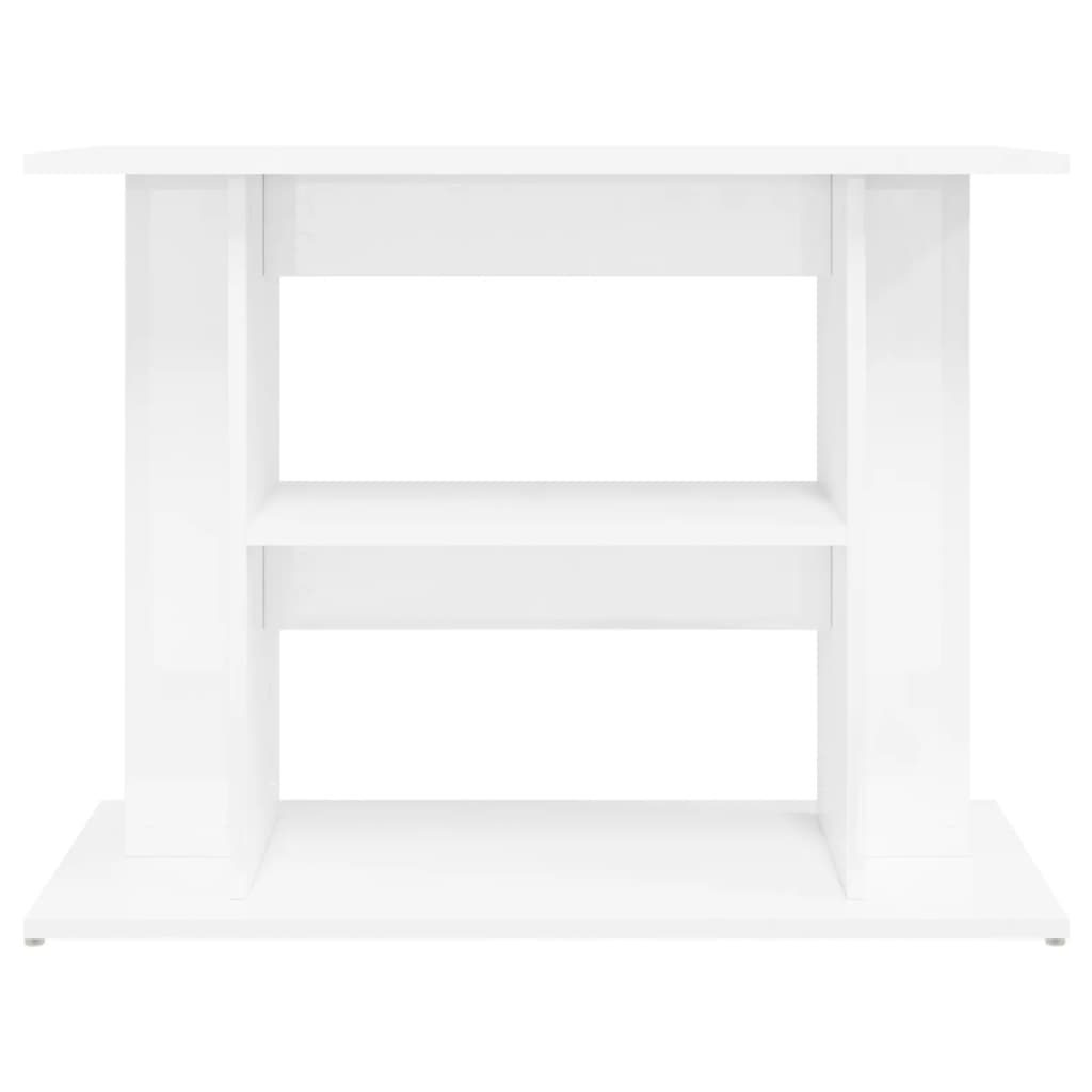 Support d'aquarium blanc brillant 80x35x60 cm bois d'ingénierie