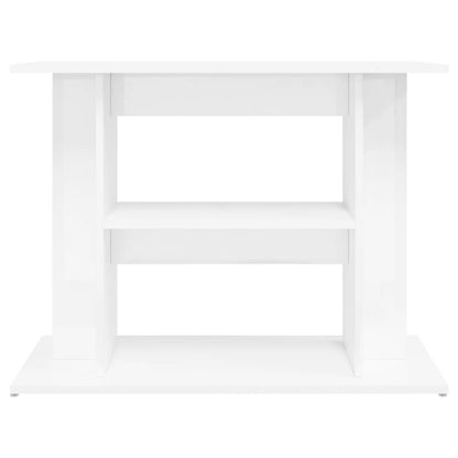 Support d'aquarium blanc brillant 80x35x60 cm bois d'ingénierie