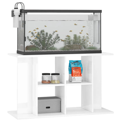 Support d'aquarium blanc brillant 100x40x60cm bois d'ingénierie