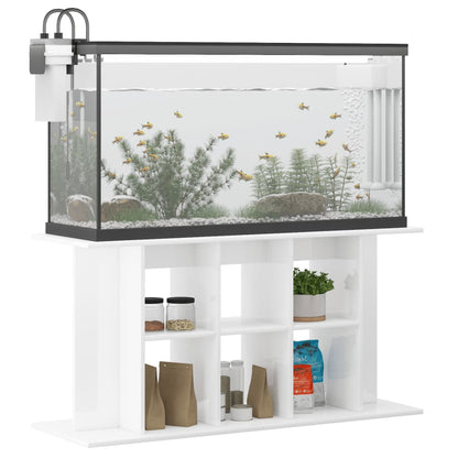 Support d'aquarium blanc brillant 120x40x60cm bois d'ingénierie