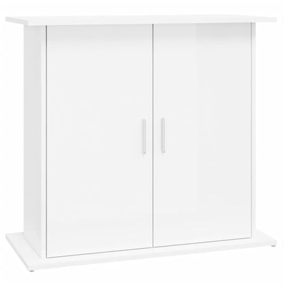 Support d'aquarium blanc brillant 81x36x73 cm bois d'ingénierie