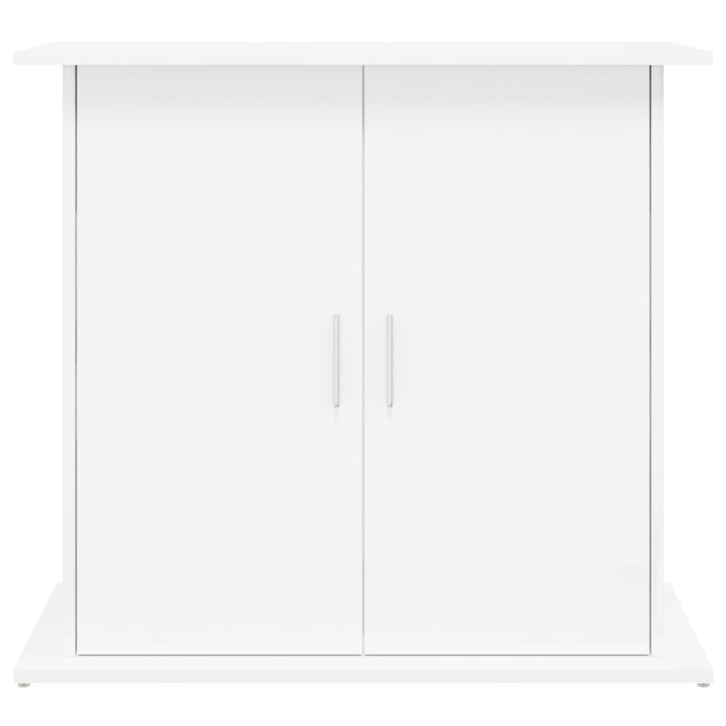 Support d'aquarium blanc brillant 81x36x73 cm bois d'ingénierie