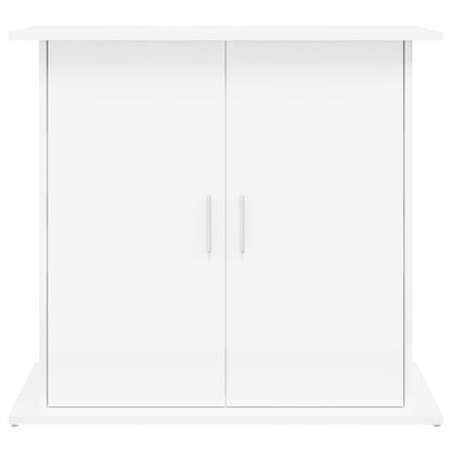 Support d'aquarium blanc brillant 81x36x73 cm bois d'ingénierie