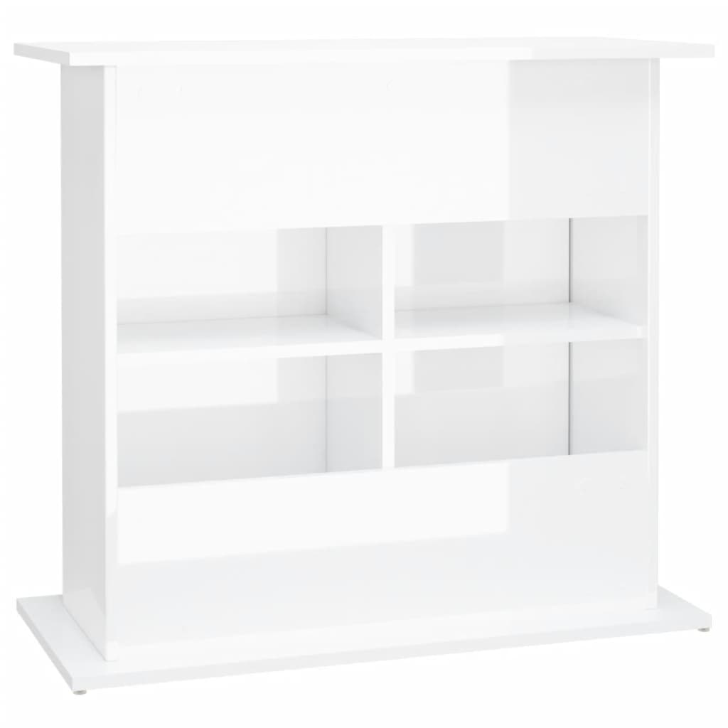 Support d'aquarium blanc brillant 81x36x73 cm bois d'ingénierie