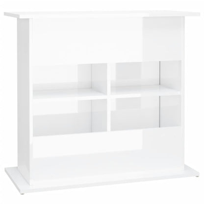 Support d'aquarium blanc brillant 81x36x73 cm bois d'ingénierie