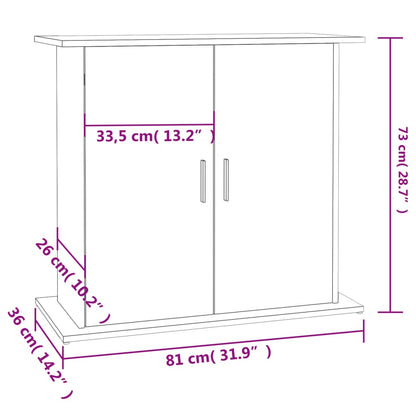 Support d'aquarium blanc brillant 81x36x73 cm bois d'ingénierie