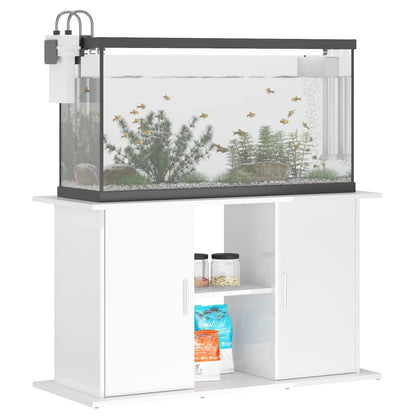 Support d'aquarium blanc brillant 101x41x58cm bois d'ingénierie