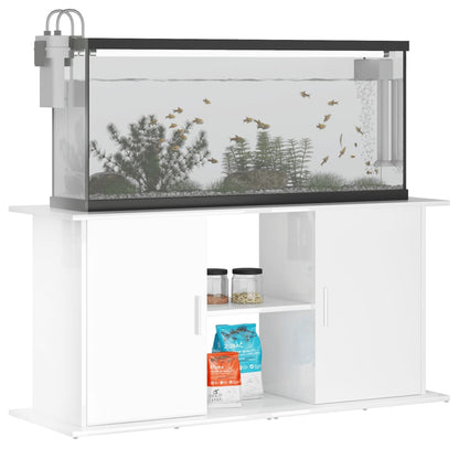 Support d'aquarium blanc brillant 121x41x58cm bois d'ingénierie