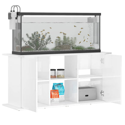 Support d'aquarium blanc brillant 121x41x58cm bois d'ingénierie