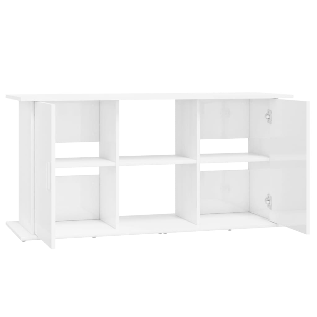 Support d'aquarium blanc brillant 121x41x58cm bois d'ingénierie