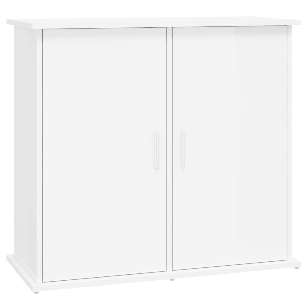 Support d'aquarium blanc brillant 81x36x73 cm bois d'ingénierie