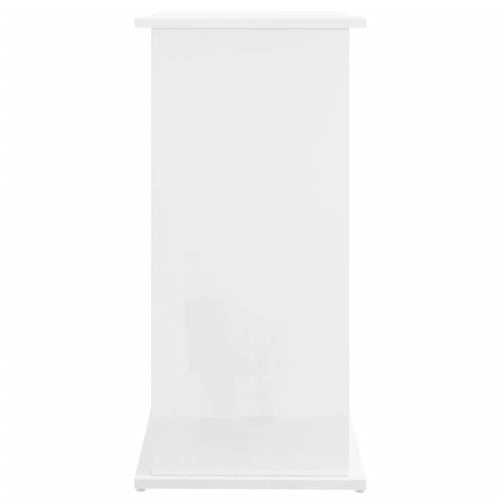 Support d'aquarium blanc brillant 81x36x73 cm bois d'ingénierie