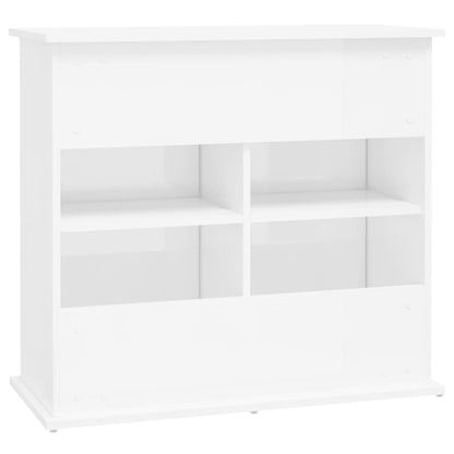 Support d'aquarium blanc brillant 81x36x73 cm bois d'ingénierie