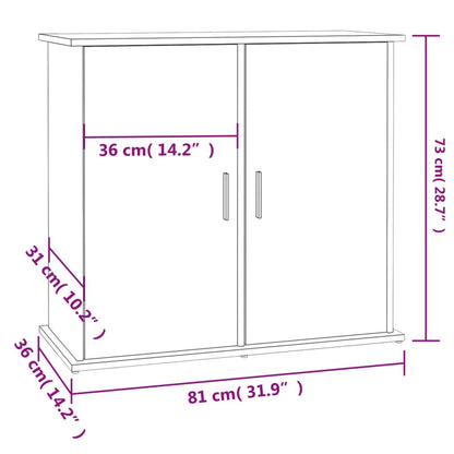 Support d'aquarium blanc brillant 81x36x73 cm bois d'ingénierie