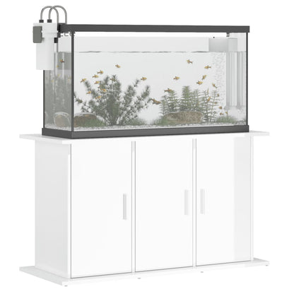 Support d'aquarium blanc brillant 101x41x58cm bois d'ingénierie