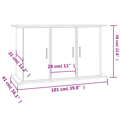 Support d'aquarium blanc brillant 101x41x58cm bois d'ingénierie